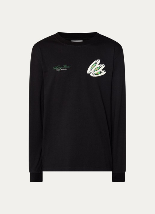 Filling Pieces Longsleeve met logo- en backprint - voorkant 2 zwart