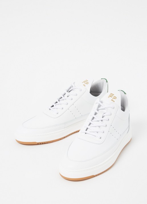 Filling Pieces Low Top Bianco sneaker van leer - detail wit