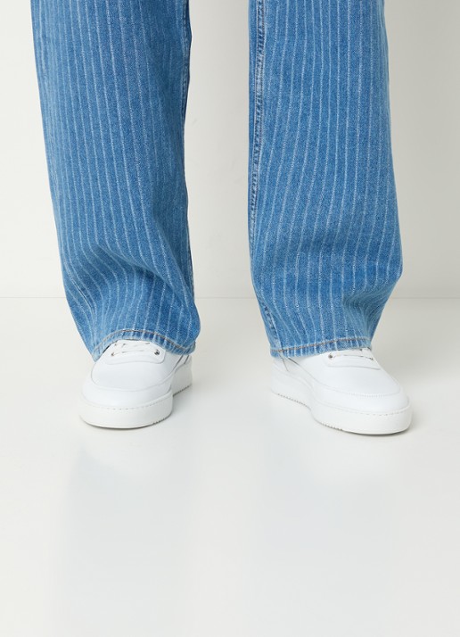 Filling Pieces Low Top Ripple Lane sneaker van leer - voorkant 3 wit
