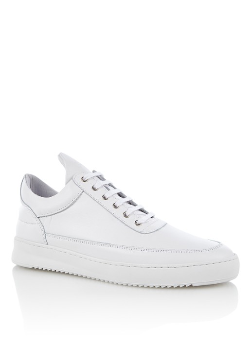 Filling Pieces Low Top Ripple Lane sneaker van leer - voorkant wit