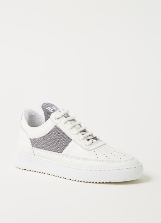 Filling Pieces Low Top Ripple sneaker met leren details - voorkant 4 blauw