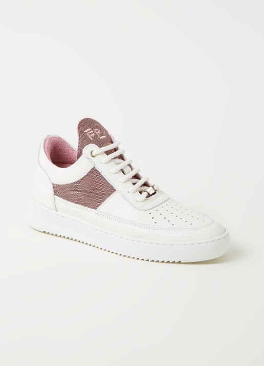 Filling Pieces Low Top Ripple sneaker met leren details - voorkant roze