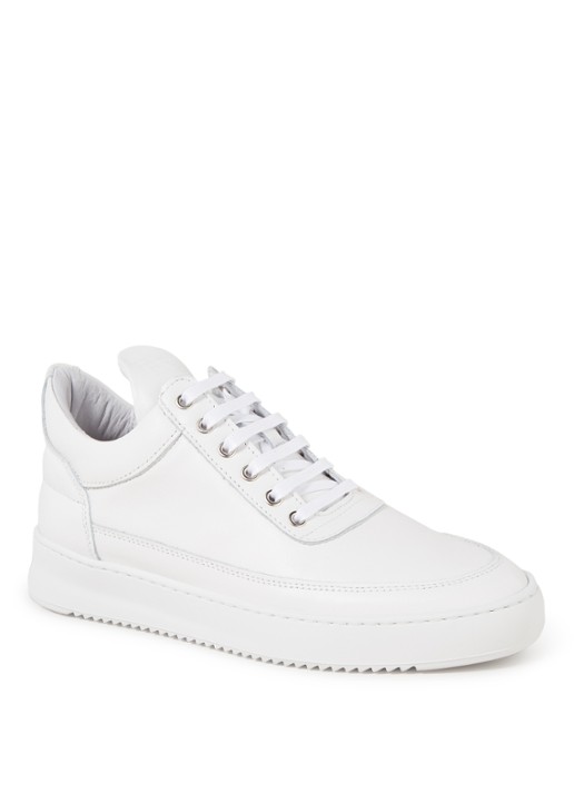 Filling Pieces Low Top Ripple sneaker van lamsleer - voorkant wit