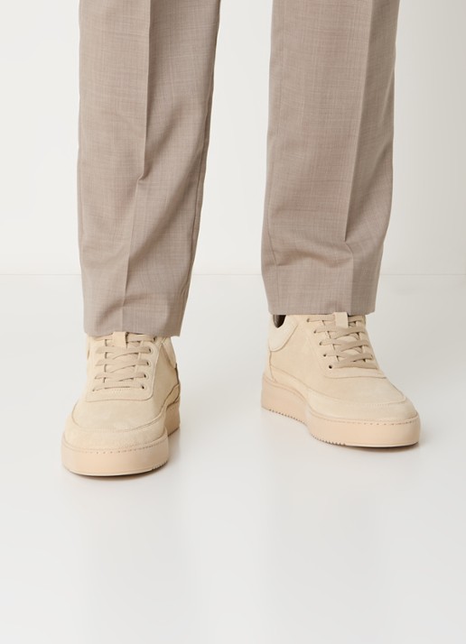 Filling Pieces Low Top sneaker van suède  - voorkant 2 beige