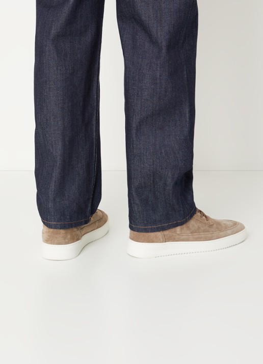 Filling Pieces Low Top sneaker van suède  - voorkant 2 zand