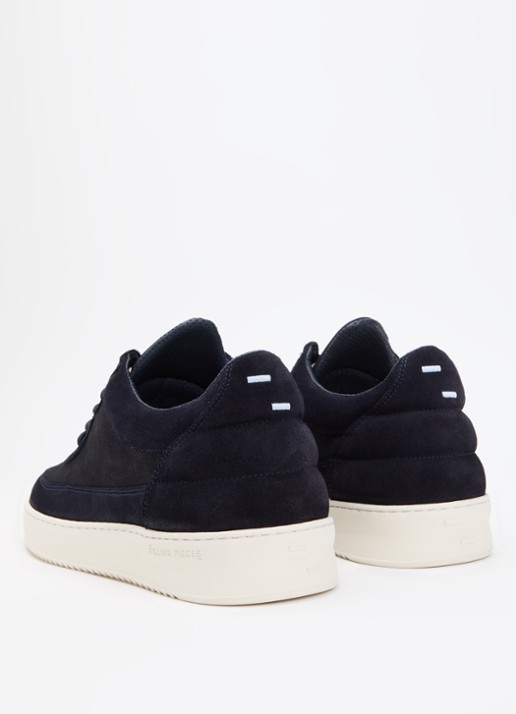 Filling Pieces Low Top sneaker van suède - achterkant donkerblauw