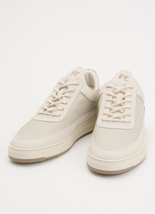 Filling Pieces Low Top Tech Cumbs sneaker van leer - detail 2 creme