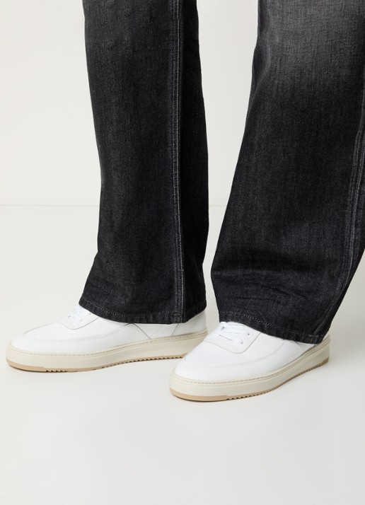 Filling Pieces Mondo Crumbs sneaker van leer - voorkant 6 wit