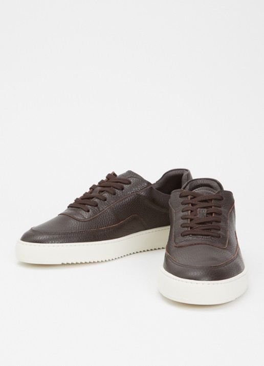 Filling Pieces Mondo Grain sneaker van leer - detail 2 donkerbruin