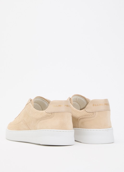 Filling Pieces Mondo Perforated sneaker van suède - achterkant 4 beige