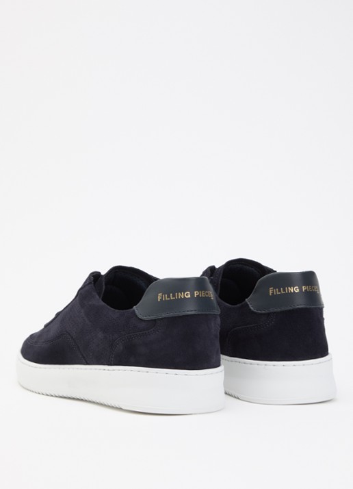 Filling Pieces Mondo Perforated sneaker van suède - achterkant donkerblauw