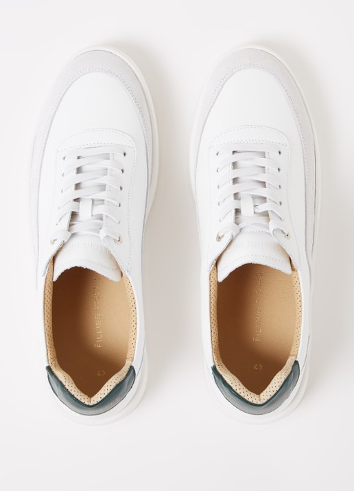 Filling Pieces Mondo sneaker van leer met suède details - detail 3 wit