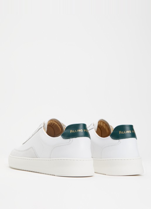 Filling Pieces Mondo sneaker van leer met suède details - achterkant 6 wit