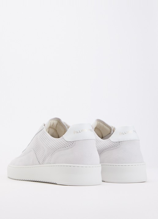 Filling Pieces Mondo sneaker van suède  - achterkant 5 wit