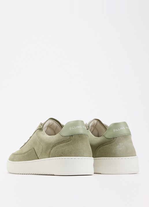 Filling Pieces Mondo sneaker van suède - achterkant lichtgroen