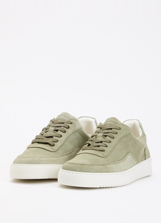 Filling Pieces Mondo sneaker van suède - detail 2 lichtgroen