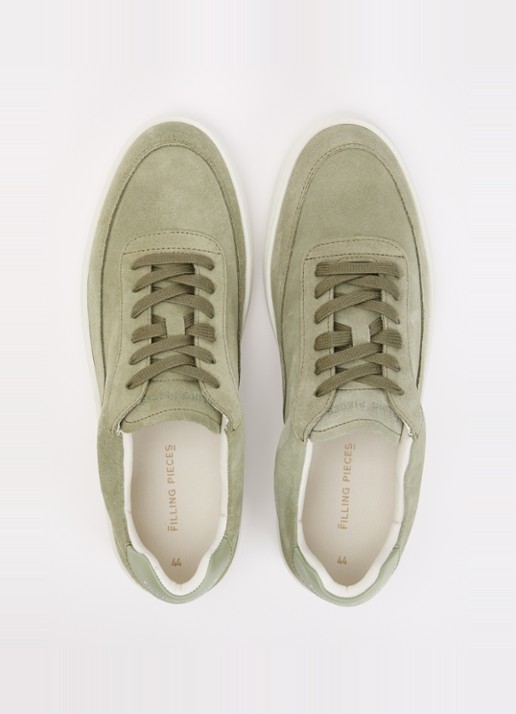 Filling Pieces Mondo sneaker van suède - detail 3 lichtgroen