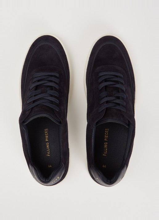 Filling Pieces Mondo Stack sneaker van suède - detail 4 donkerblauw