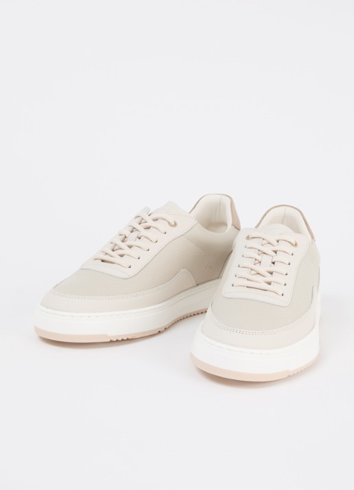 Filling Pieces Mondo Tech Crumbs sneaker van leer - detail 3 gebroken wit