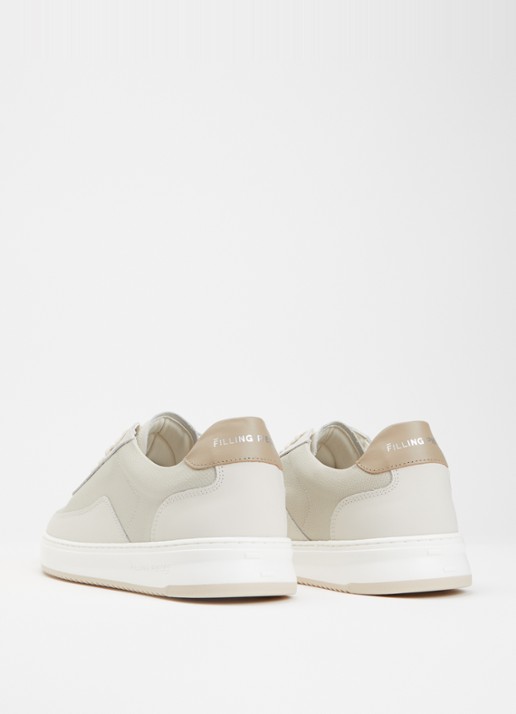 Filling Pieces Mondo Tech Crumbs sneaker van leer - achterkant 2 gebroken wit