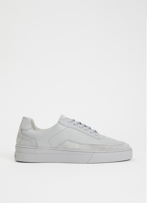Filling Pieces Mondo Viera sneaker van leer met suède details - voorkant grijs