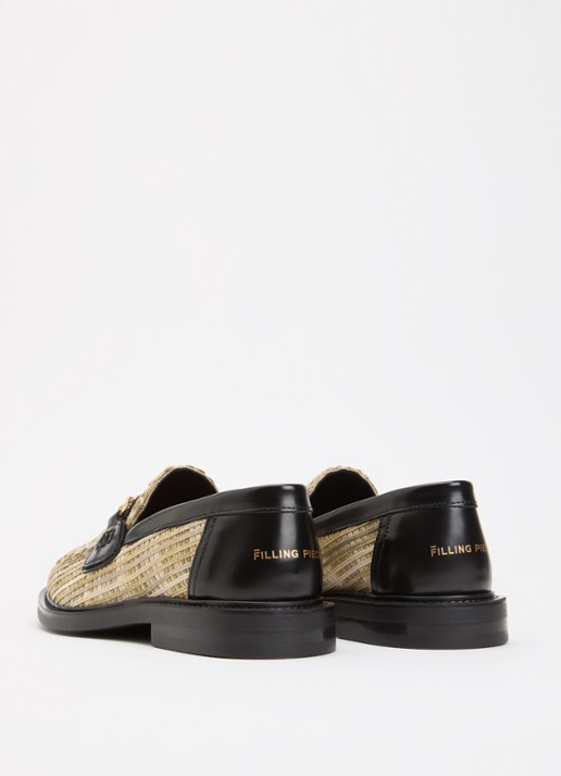 Filling Pieces Panier Tea loafer met details van leer - achterkant beige