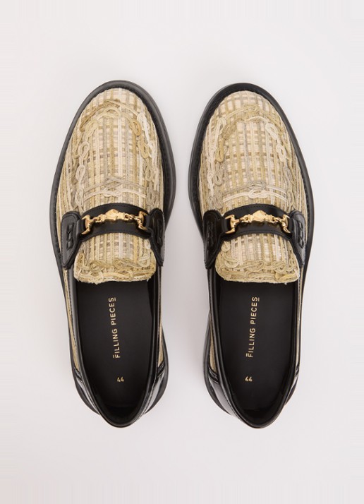 Filling Pieces Panier Tea loafer met details van leer - detail 4 beige