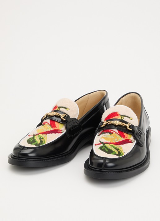 Filling Pieces Pepper loafer van leer met borduring - detail 3 zwart