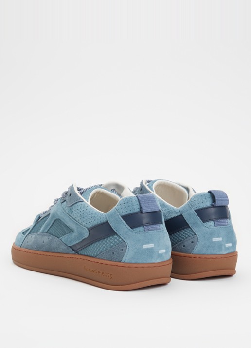 Filling Pieces Prism Peak  sneaker van leer met suède details - achterkant staalblauw