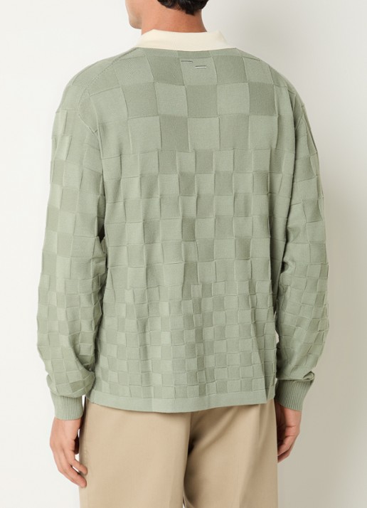 Filling Pieces Regular fit polo met logoborduring - achterkant 4 legergroen