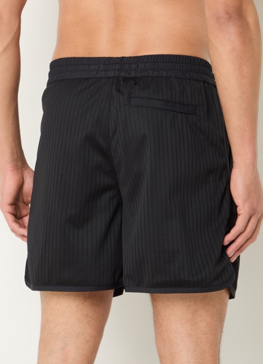 Filling Pieces Resort straight fit korte broek met logoborduring - achterkant zwart