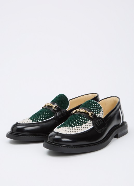 Filling Pieces Rugby Degrade loafer van leer met horsebit  - detail zwart
