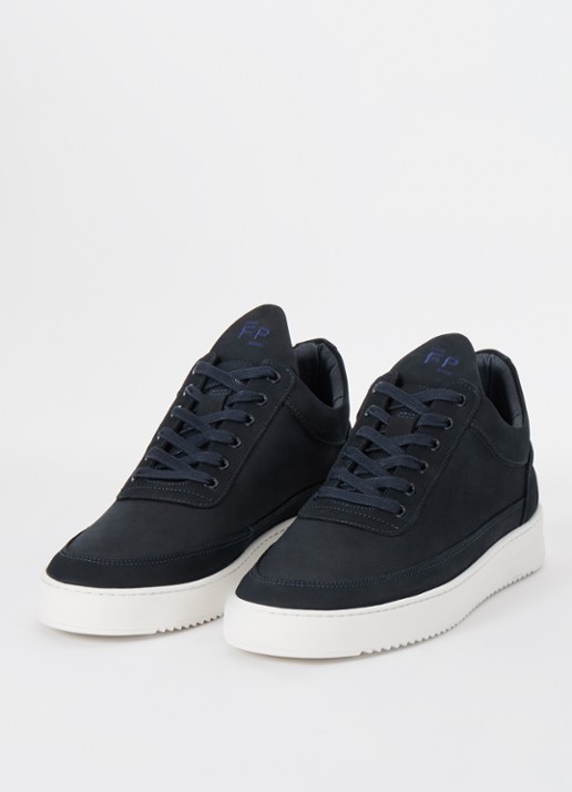 Filling Pieces Sneaker van nubuck - detail 4 donkerblauw