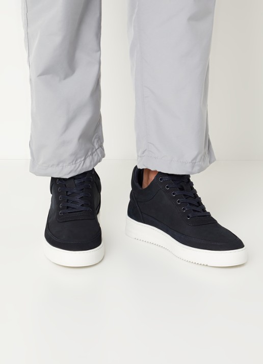Filling Pieces Sneaker van nubuck - voorkant 2 donkerblauw