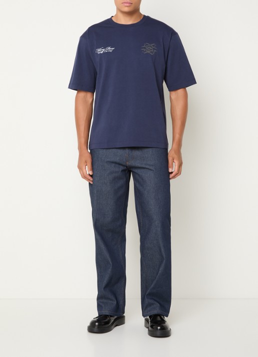 Filling Pieces Straight leg jeans met donkere wassing - voorkant 2 indigo