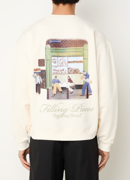 Filling Pieces Sweater met logo- en backprint