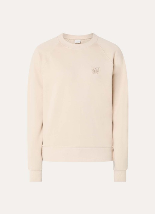 Filling Pieces Sweater met logoborduring - voorkant 3 creme