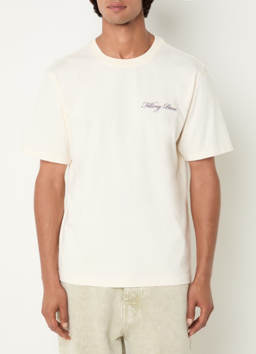 Filling Pieces T-shirt met logo- en backprint  - achterkant 4 gebroken wit