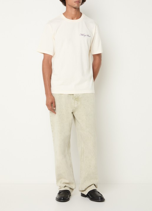Filling Pieces T-shirt met logo- en backprint  - voorkant 2 gebroken wit
