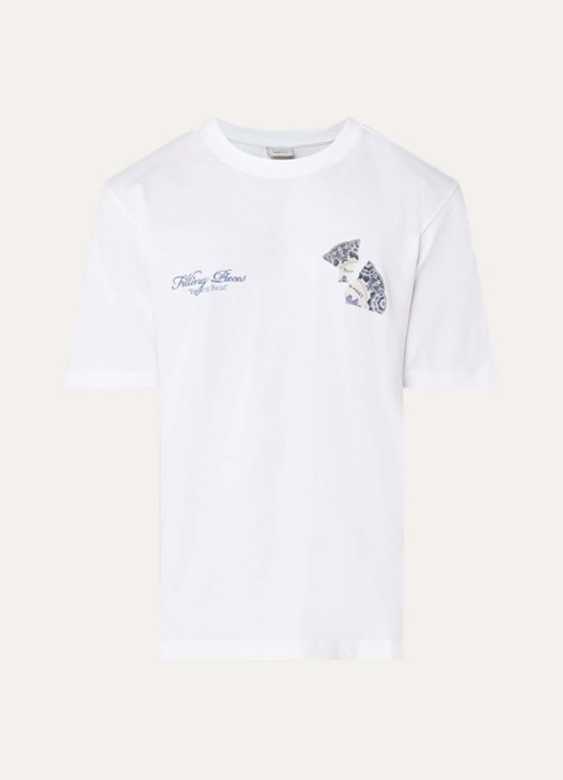 Filling Pieces T-shirt van katoen met logo- en backprint - voorkant 2 wit