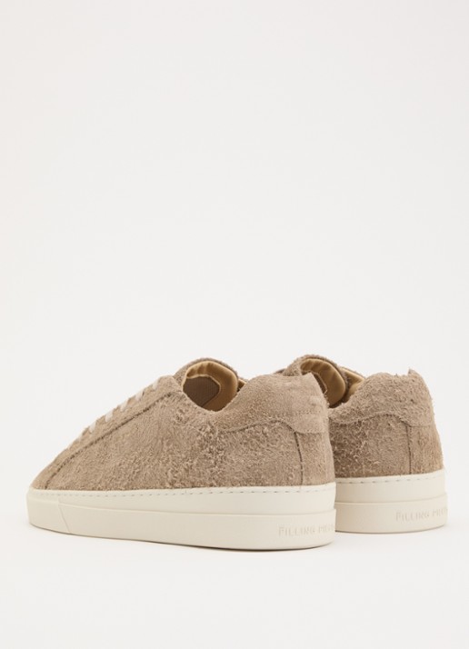 Filling Pieces Tiebreak Fuzz sneaker van  suède met structuur - achterkant 4 donkerbeige