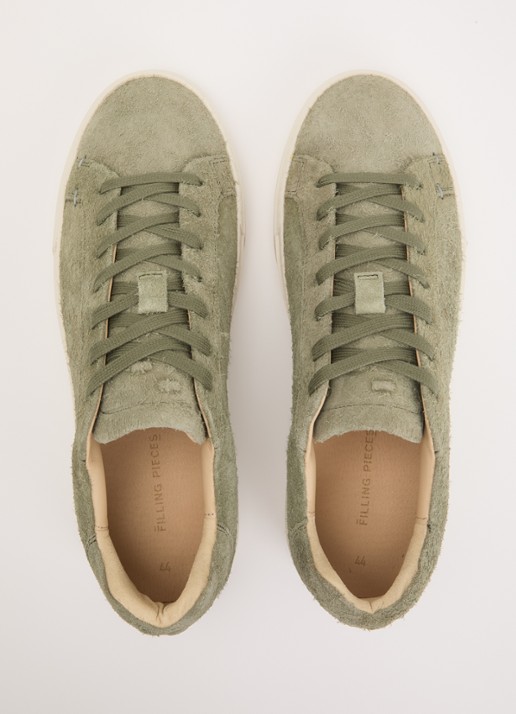 Filling Pieces Tiebreak Fuzz sneaker van  suède met structuur - detail 2 lichtgroen
