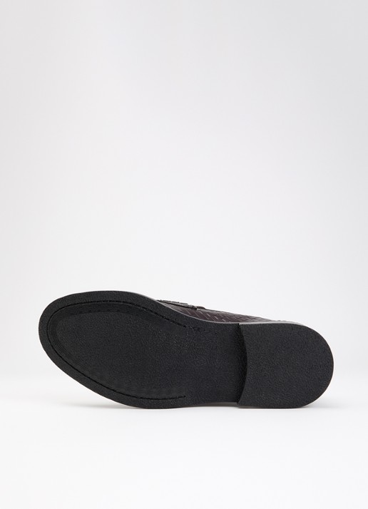 Filling Pieces Woven Twist loafer van leer met gevlochten detail - detail 3 chocoladebruin