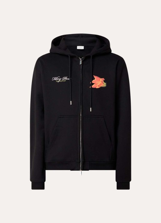 Filling Pieces Zucchini sweatvest met front- en backprint - voorkant 2 zwart