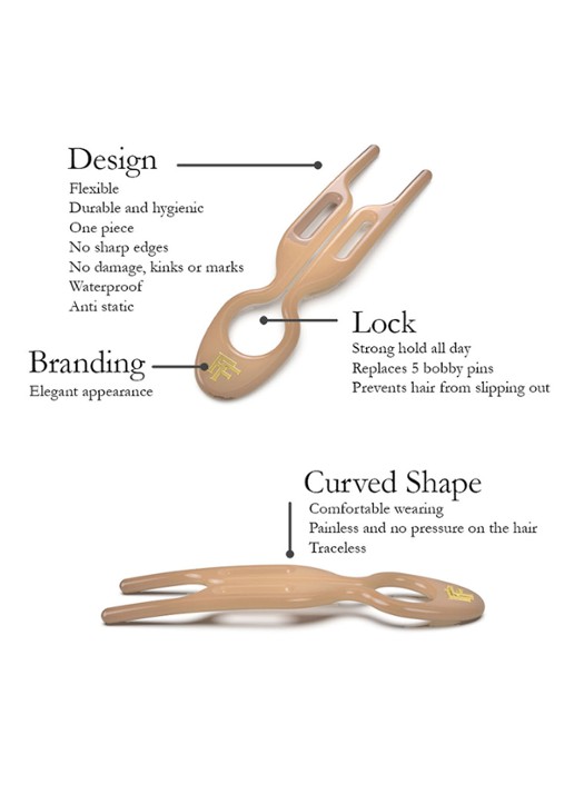 Fiona Franchimon Nº 1 Hairpin - haarpin set van 3  - detail 4 satin sand