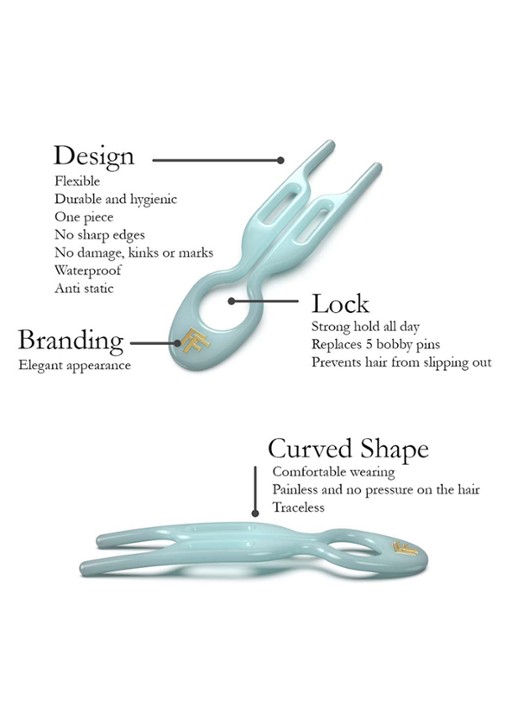 Fiona Franchimon Nº 1 Hairpin - haarpin set van 3  - detail 4 tantalizing blue