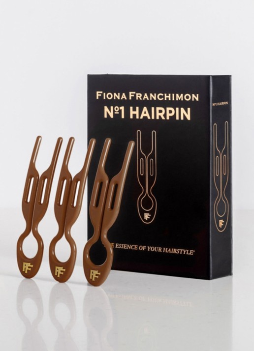 Fiona Franchimon Nº 1 Hairpin - haarpin set van 3 - voorkant 5 mochaccino