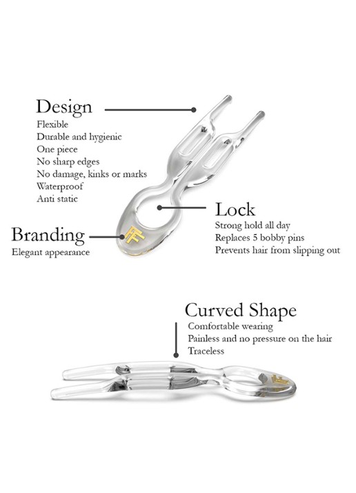 Fiona Franchimon Nº 1 Hairpin - haarpin set van 5 - detail 4 transparent