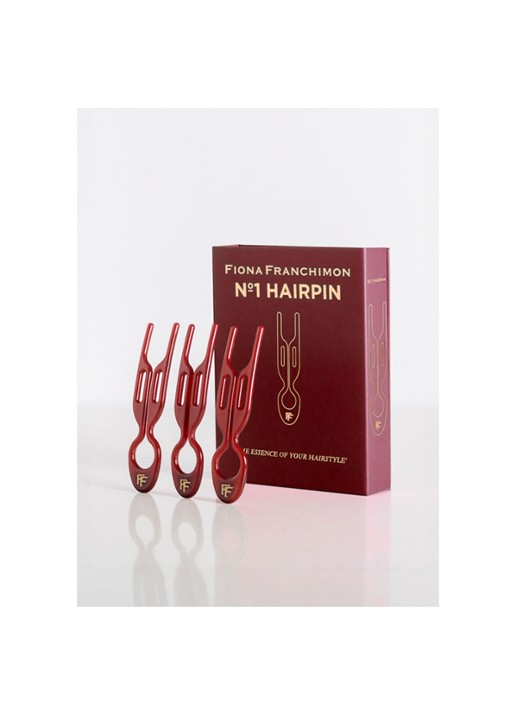 Fiona Franchimon Nº 1 Hairpin - Limited Edition haarpin set van 3 - detail ruby red