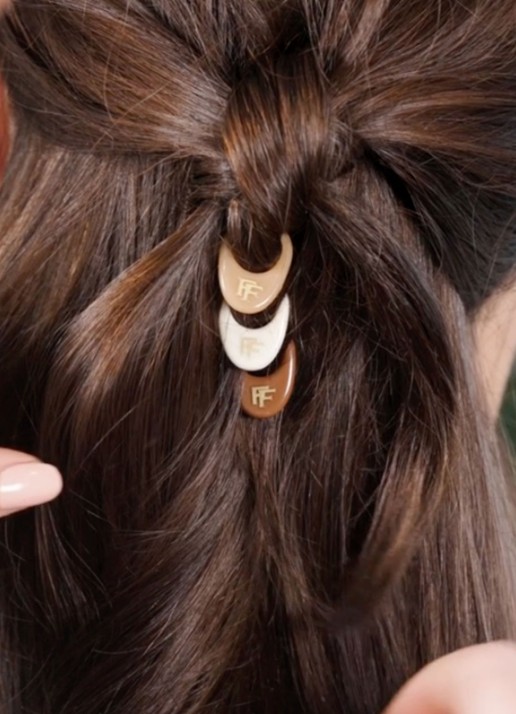 Fiona Franchimon Nº 1 Hairpin Milano Collection - haarpin set van 3  - detail 4 bruin